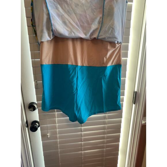 ECupper One Piece Floral Swimdress W/ Attached Boyshorts Multicolor Size 3XL - Picture 7 of 10